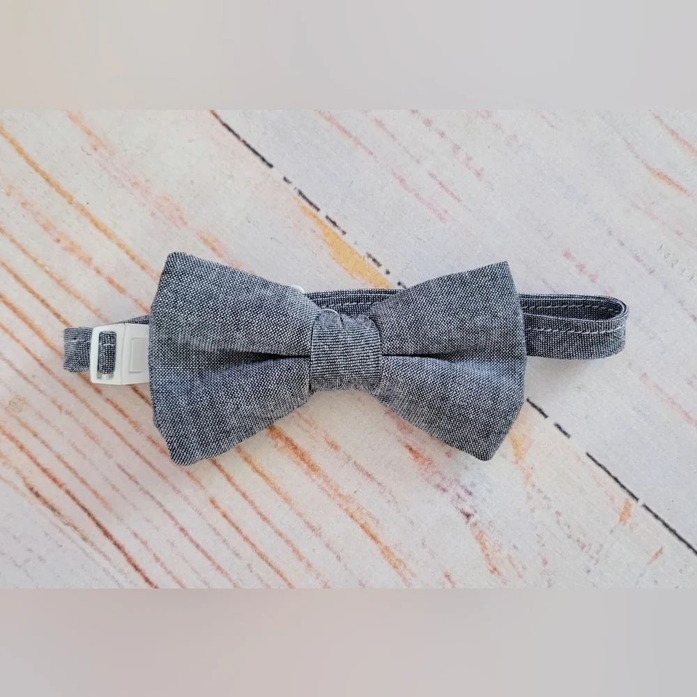 Trendy Ties Black Chambray Kids Bow Tie